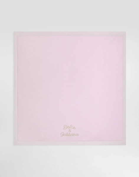  Dolce & Gabbana Interlock And Linen Blanket With Embroidery - Man Accessories And Baby Carriers Pink Onesize 