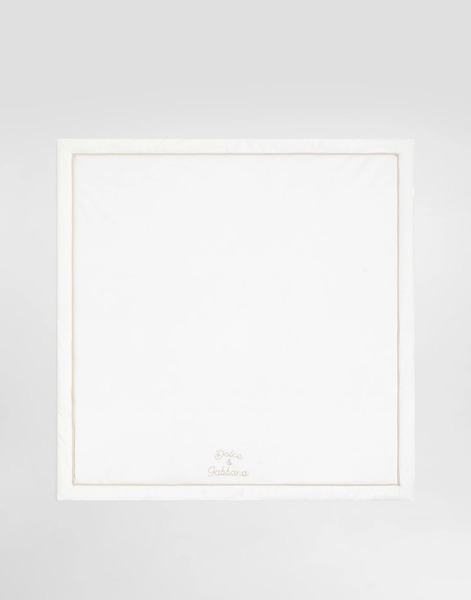 Dolce & Gabbana Interlock And Linen Blanket With Embroidery - Man Accessories And Baby Carriers White Onesize 