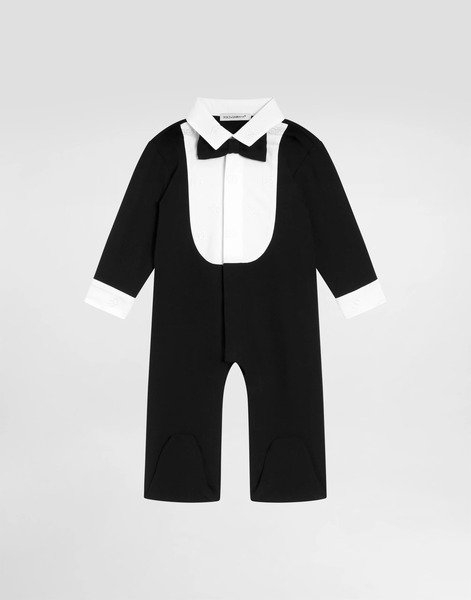 Dolce & Gabbana Interlock Romper With Embroidered Bow Tie - Man Gift Sets And Babygrows Multi-colored 3/6 Months 