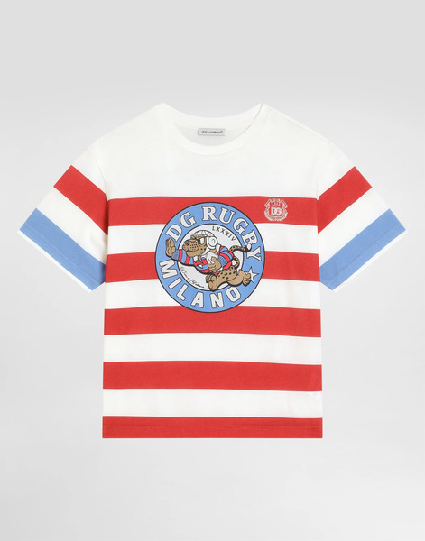  Dolce & Gabbana Jersey T-shirt With Military Print - Man T-shirts And Sweatshirts Multicolor 2 Years 