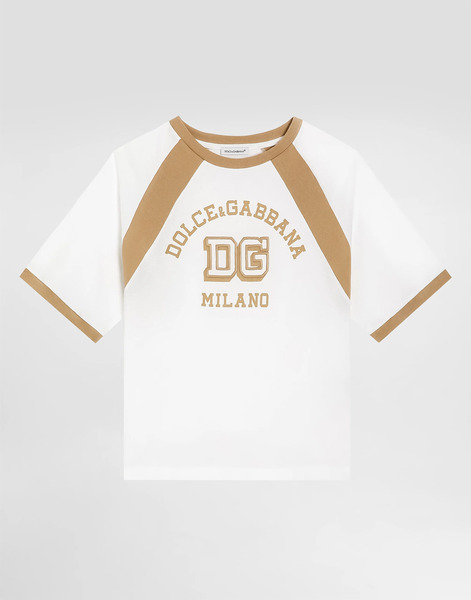  Dolce & Gabbana Jersey T-shirt With Print And Embroidery - Man T-shirts And Sweatshirts White 6 Years 