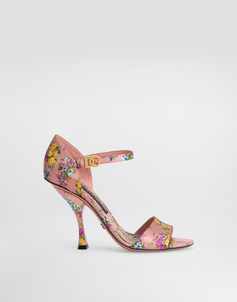  Dolce & Gabbana Keira Satin Sandal With Little Flowers Print - Woman Sandals And Wedges Multicolor 36.5 
