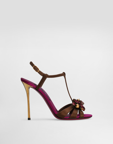  Dolce & Gabbana Keira 2.0 Satin Sandals With Embellishments - Woman Sandals And Wedges Multicolor 38 