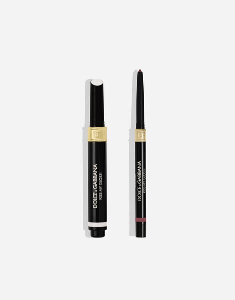  Dolce & Gabbana Kiss My Gloss! - Woman Lip Kit 04 Gossip - Burgundy Liner And Transparent Pink Gold Duochrome Gloss Onesize 