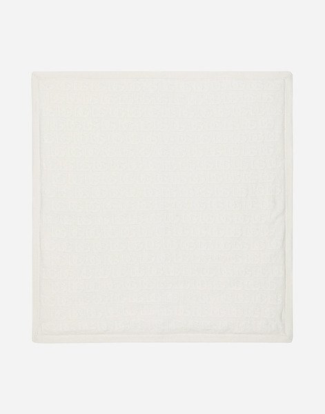  Dolce & Gabbana Knit Blanket With Jacquard Logo - Man Accessories And Baby Carriers White Cotton Onesize 