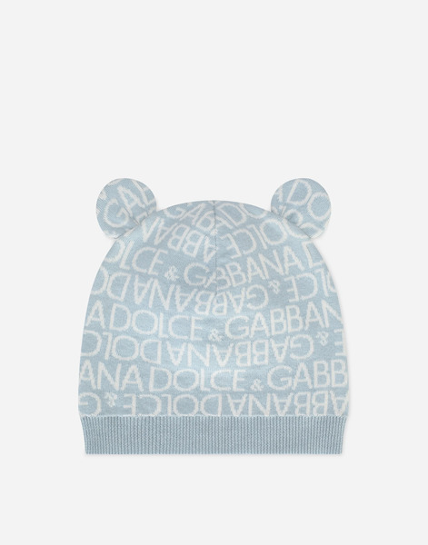  Dolce & Gabbana Knit Hat With Jacquard Logo And Ears - Man Accessories And Baby Carriers Multi-colored Cotton Ii 