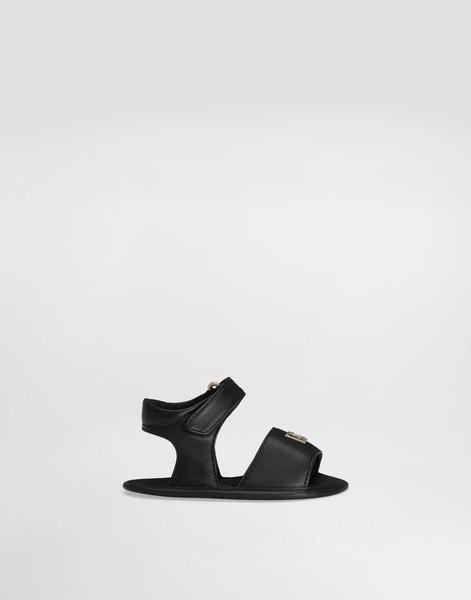  Dolce & Gabbana Lambskin Nappa Sandals With Dg Logo - Woman Newborn Girls' Shoes (16-20) Blue Leather 17 