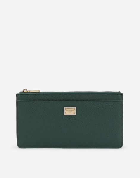  Dolce & Gabbana Large Card Holder With Tag - Woman Wallets And Small Leather Goods Green Leather Onesize 
