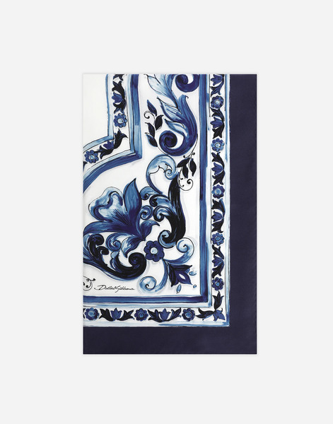  Dolce & Gabbana Large Majolica-print Silk Twill Scarf (140x140) - Woman Scarves And Silks Fuchsia Silk Onesize 
