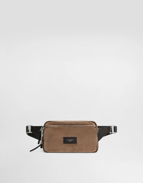  Dolce & Gabbana Leather And Split Calfskin Belt Bag - Man Backpacks And Fanny Packs Multicolor Onesize 