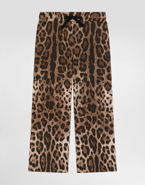  Dolce & Gabbana Leopard-print Cotton Fleece Trousers - Woman Trousers And Skirts Animal Print 2 Years 