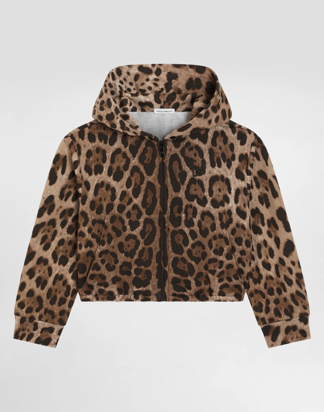  Dolce & Gabbana Leopard-print Hooded Sweatshirt - Woman T-shirts And Sweatshirts Animal Print 4 Years 