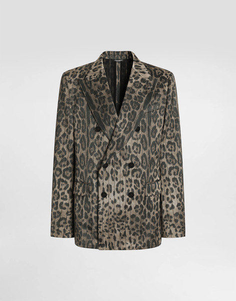  Dolce & Gabbana Leopard-print Jacquard Double-breasted Jacket - Man Suits And Blazers Animal Print 52 