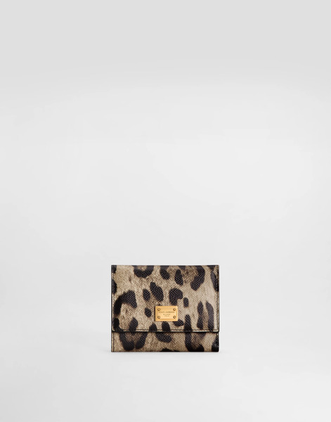  Dolce & Gabbana Leopard-print Wallet In Dauphine Calfskin - Woman Wallets And Small Leather Goods Animal Print Onesize 