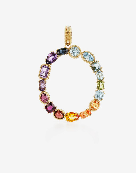  Dolce & Gabbana Lettering O Charm 18-carat Yellow Gold And Multicolored Gems - Woman Charms Gold Onesize 