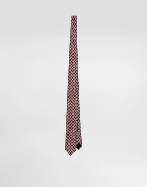  Dolce & Gabbana Martini Tie With Jacquard Micro-designs And Logo - Man Ties And Pocket Squares Multicolor Onesize 