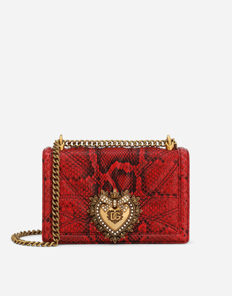  Dolce & Gabbana Medium Devotion Shoulder Bag - Woman Shoulder And Crossbody Bags Red Fine Leathers Onesize 
