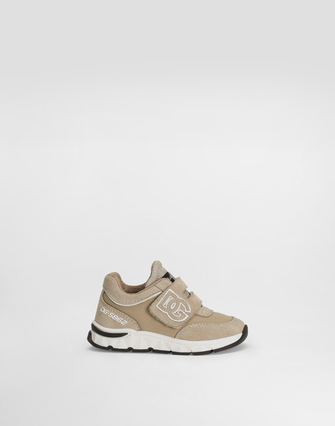  Dolce & Gabbana Mesh And Split Leather Dg Running Sneakers - Man Shoes For First Steps (19-26) Beige 20 