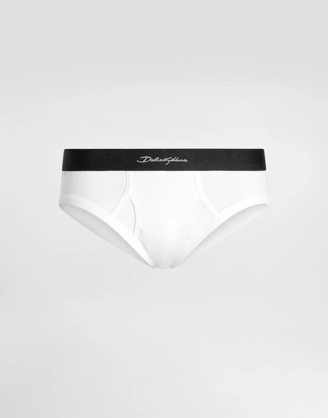  Dolce & Gabbana Mid-rise Briefs In Two-way Stretch Cotton Jersey - Man Underwear And Loungewear White 5 
