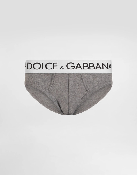  Dolce & Gabbana Mid-rise Briefs In Two-way Stretch Cotton - Man Underwear And Loungewear Gray Cotton 6 