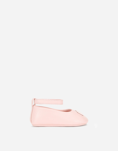  Dolce & Gabbana Nappa Ballet Flats With Ankle Strap - Woman Shoes For First Steps (19-26) Pink Leather 19 