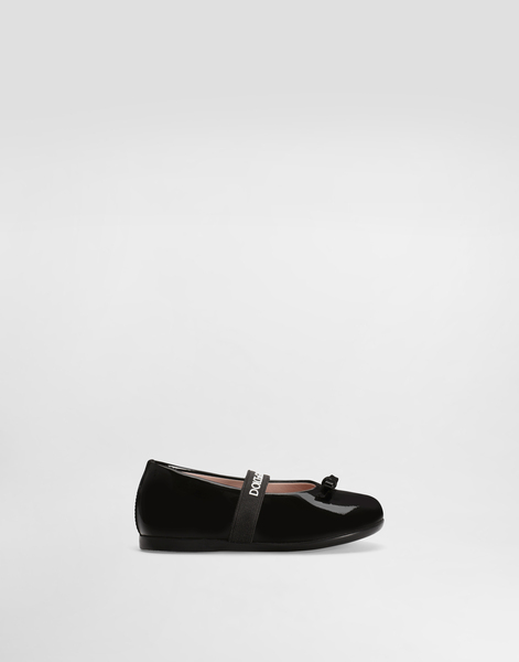  Dolce & Gabbana Patent Leather Ballet Flats With Elastic - Woman Shoes For First Steps (19-26) Black Leather 25 