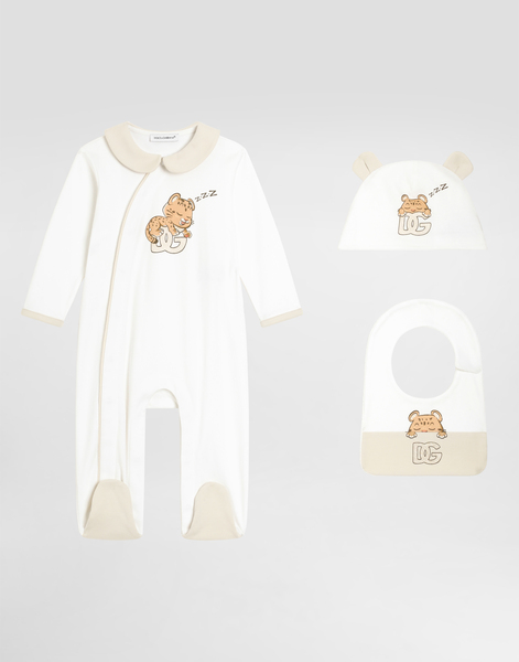  Dolce & Gabbana 3-piece Interlock Gift Set With Leopard And Dg Logo Digital Print - Man Gift Sets And Babygrows Multi-colored 3/6 Months 