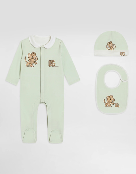  Dolce & Gabbana 3-piece Interlock Gift Set With Leopard-print - Man Gift Sets And Babygrows Multicolor 0/3 Months 