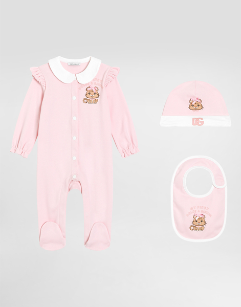  Dolce & Gabbana 3-piece Interlock Gift Set With Print And Bow - Woman Gift Sets And Babygrows Multi-colored 3/6 Months 