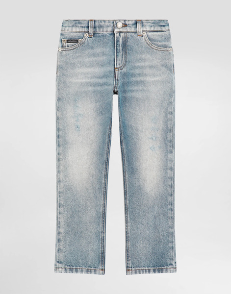  Dolce & Gabbana 5-pocket Denim Trousers With Salt&pepper Wash - Man Trousers And Shorts Multi-colored 12 Years 