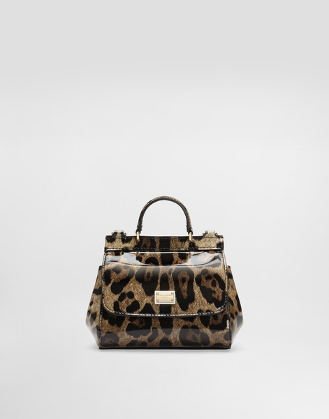  Dolce & Gabbana Printed Polished Calfskin Mini Sicily Bag - Woman Accessories Animal Print Leather Onesize 