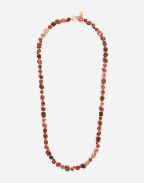  Dolce & Gabbana Rainbow Monochrome Sautoir 18 Carat Red Gold And Pink Tourmalines - Woman Necklaces Red Gold Onesize 