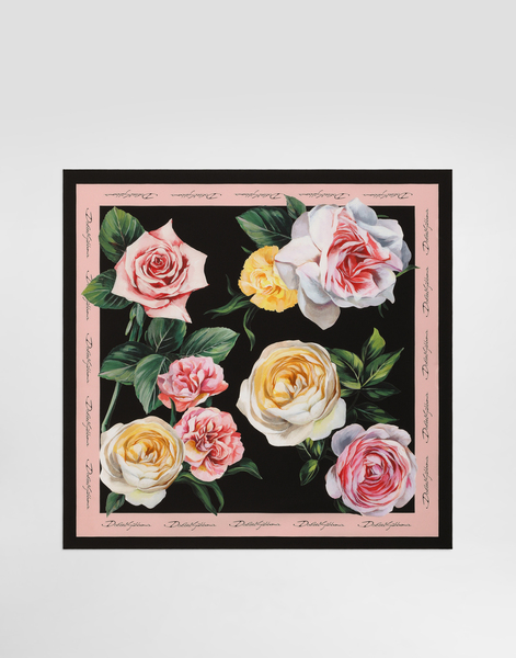  Dolce & Gabbana Rose And Peony-print Silk Twill Foulard (70x70) - Woman Scarves And Silks Print Onesize 