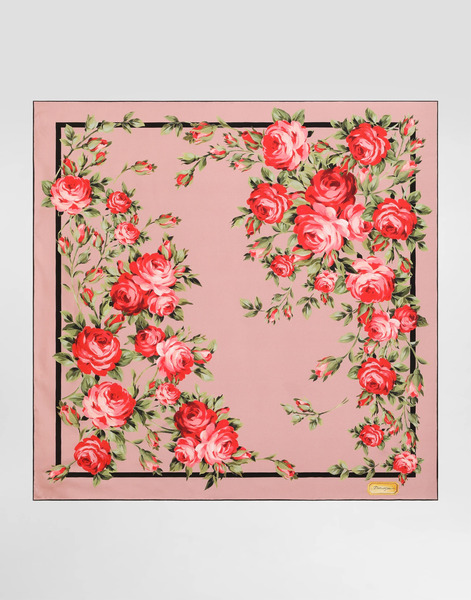  Dolce & Gabbana Rose Bouquet-print Silk Twill Scarf 90x90 - Woman Scarves And Silks Multicolor Onesize 