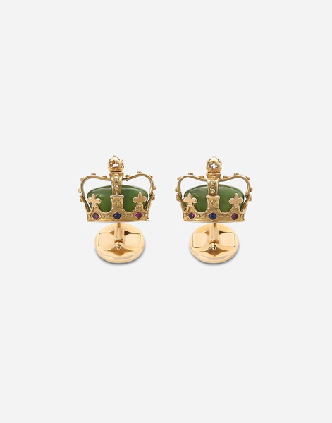  Dolce & Gabbana Royal Cufflinks 18-carat Yellow Gold, Green Jade, Rubies, And Blue Sapphires - Man Cufflinks Gold Onesize 