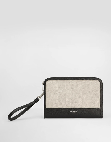  Dolce & Gabbana Salt&pepper Calfskin Atene Clutch Bag - Man Briefcase And Clutches Multicolor Onesize 