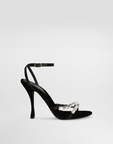  Dolce & Gabbana Satin Sandals With Gemstone Embellishment - Woman Sandals And Wedges Multi-colored 37.5 
