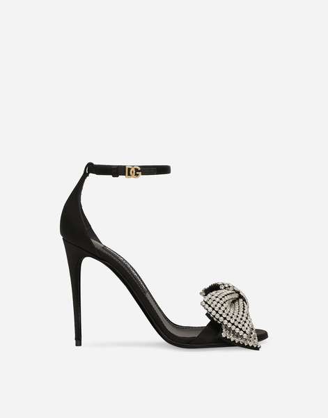  Dolce & Gabbana Satin Sandals With Rhinestone Embellishment - Woman Sandals And Wedges Multi-colored 39 