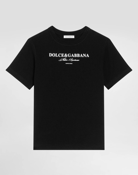  Dolce & Gabbana Short-sleeved Jersey T-shirt With Print - Man T-shirts And Sweatshirts Black 3 Years 