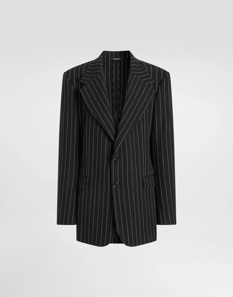  Dolce & Gabbana Sicilia Single-breasted Pinstripe Jacket In Wool And Linen - Woman Blazers Multicolor 36 