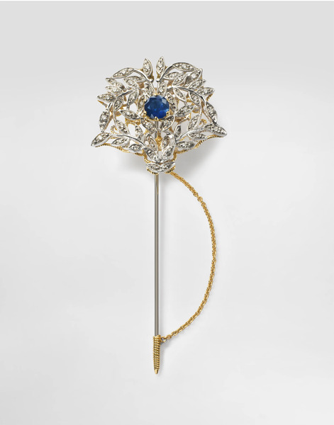  Dolce & Gabbana Sicily Brooch 18-carat Yellow And White Gold, Blue Sapphires, And Diamonds - Man Brooches&tiepins Gold Onesize 