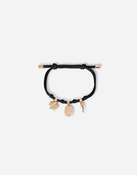  Dolce & Gabbana Sicily Fabric Bracelet With Pendant In 18-karat Yellow And Red Gold - Man Bracelets Yellow/red M 