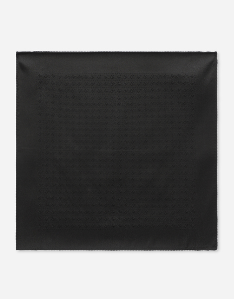  Dolce & Gabbana Silk Jacquard Pocket Square With Dg Logo - Man Ties And Pocket Squares Black Silk Onesize 