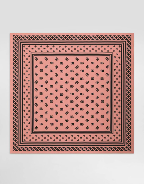  Dolce & Gabbana Silk Twill Foulard With All-over Dg Logo Print (90x90) - Woman Scarves And Silks Print Onesize 