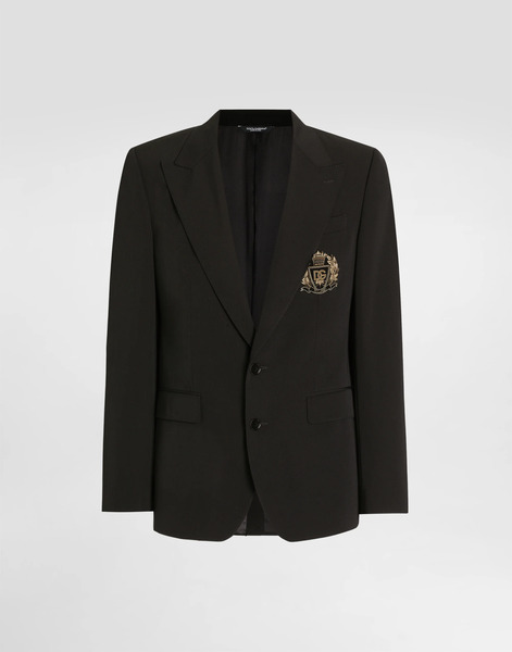  Dolce & Gabbana Single-breasted Sicilia Light Jacket In Bistretch Wool Canvas - Man Suits And Blazers Black Wool 46 