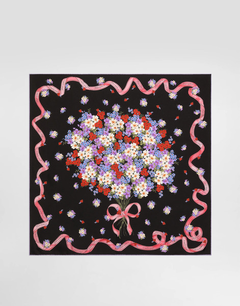  Dolce & Gabbana Small Floral-print Silk Twill Scarf 70x70 - Woman Scarves And Silks Multicolor Onesize 