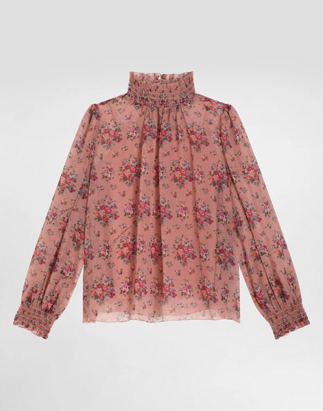  Dolce & Gabbana Small Flower Bouquets-print Chiffon Blouse - Woman Shirts And Tops Multicolor 10 Years 