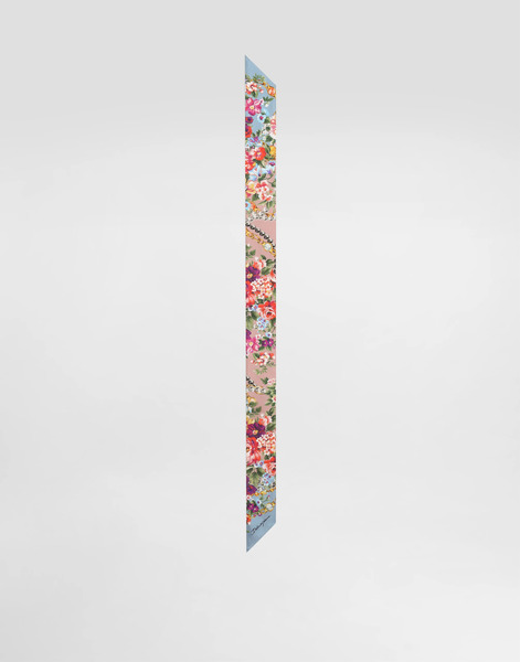  Dolce & Gabbana Small Flower Bouquets-print Silk Twill Bandeau 6x100 - Woman Scarves And Silks Multicolor Onesize 