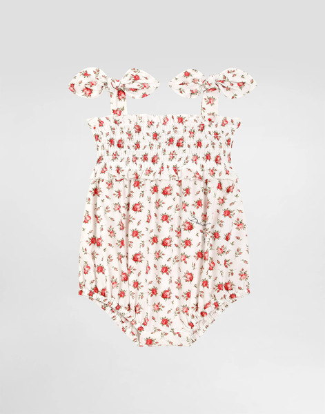  Dolce & Gabbana Small Rose-print Poplin Romper - Woman Gift Sets And Babygrows Multicolor 18/24 Months 
