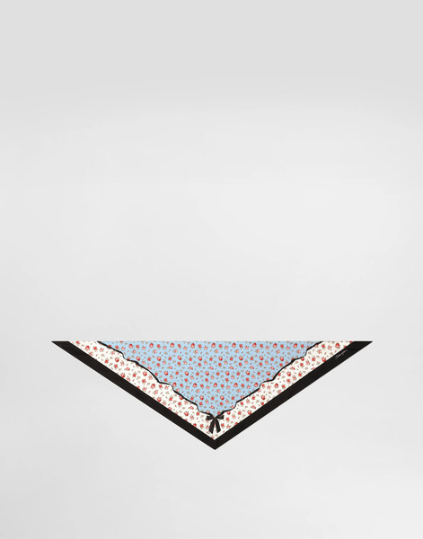  Dolce & Gabbana Small Rose-print Silk Twill Triangle Scarf - Woman Scarves And Silks Multicolor Onesize 